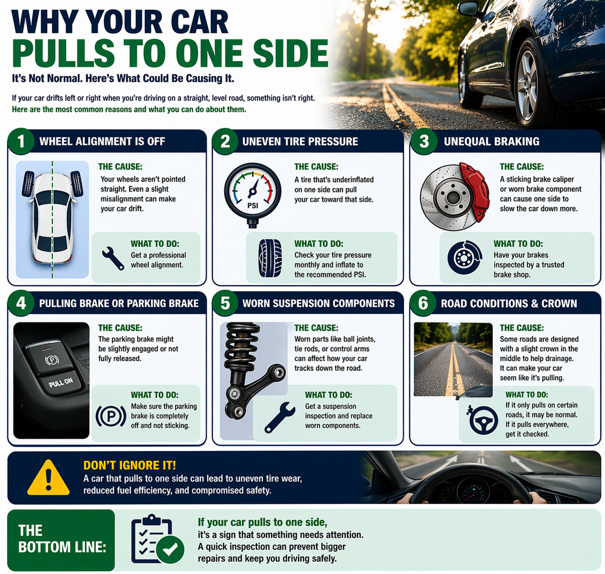 why does your car pull to one side