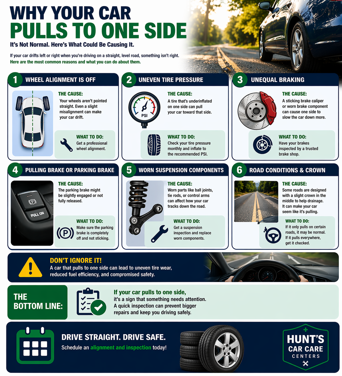 why does your car pull to one side